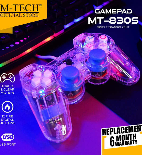 M-Tech Original Gamepad Stick Single Getar Transparant (Biru)